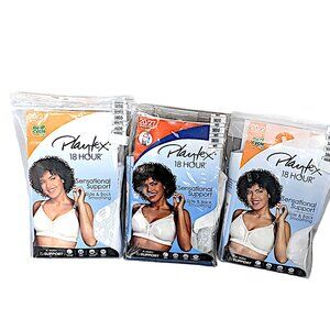 Lot of 3 Playtex 18 Hour 20/27 Wireless 38DD White Bras